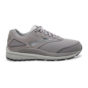 Brooks Addiction Walker Suede Walking Shoes - Womens, Grey/Pink/White | IE-OMA372698